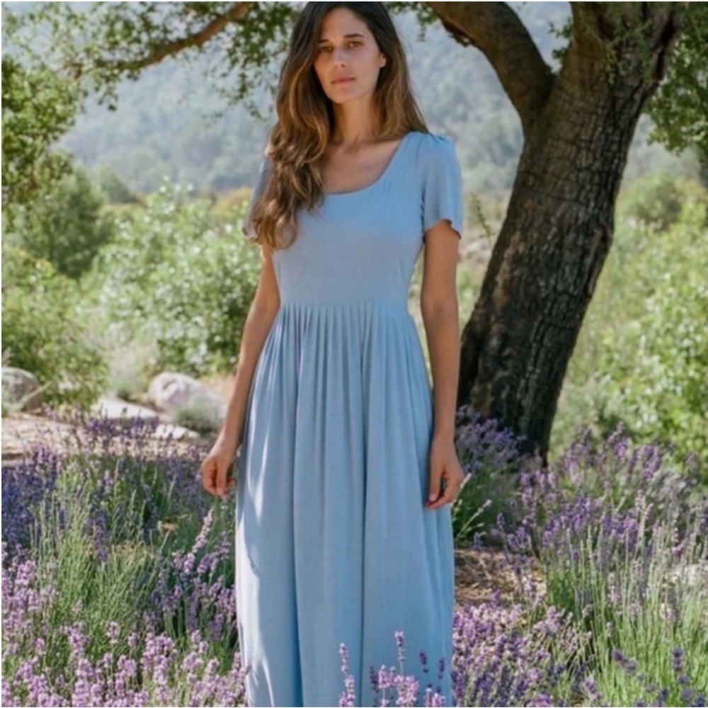 Christy Dawn The Scarlet Dress in Baby Blue Dead stock Organic Cotton Size Large